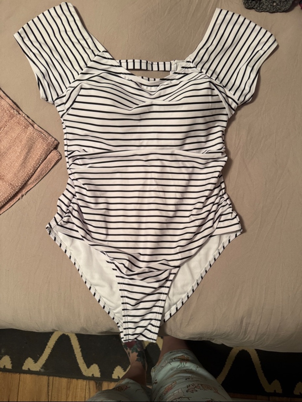 Striped Black & White Kids One-Piece Bodysuit